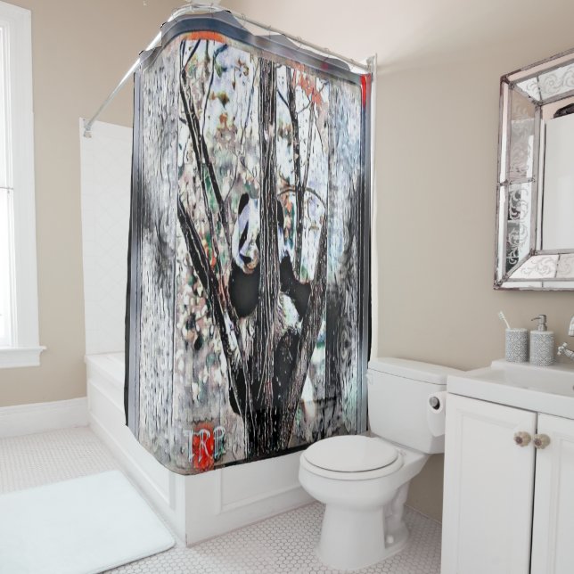 Bear Models: Panda Life 01-03 Shower Curtain (In Situ)