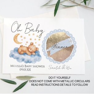Bear Moon Baby Shower DIY Scratch Card