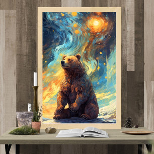 Bear Moon Poster