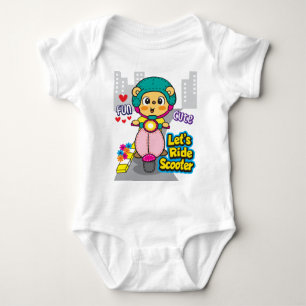 Bear motorcycle  baby bodysuit