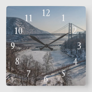 Bear Mountain Bridge Square Wall Clock