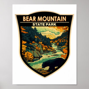 Bear Mountain State Park New York Travel Vintage  Poster