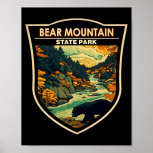 Bear Mountain State Park New York Travel Vintage  Poster