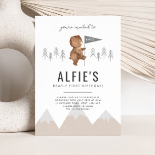 Bear Mountains First Birthday Invitation