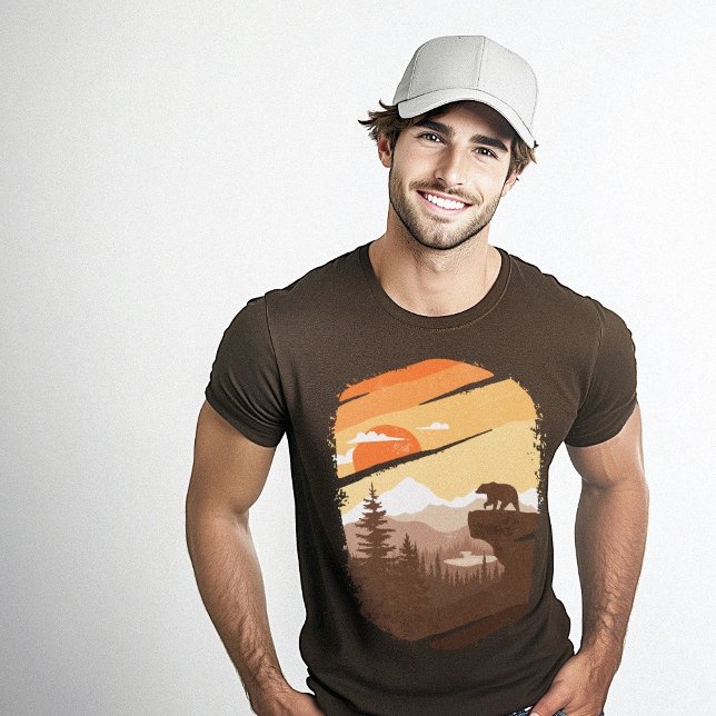 Bear Mountains Graphic Brown T-Shirt (Bear Mountains Graphic Brown T-Shirt)