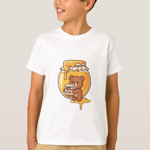Bear Munching Honey Jar Kids T-Shirt