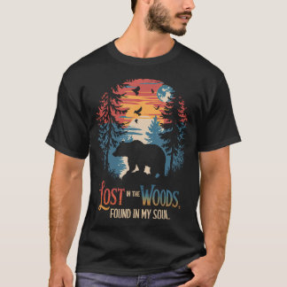 Bear Nature Lost In Woods Found Soul Mountain Tree T-Shirt