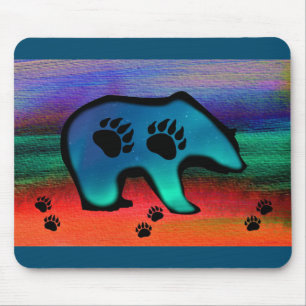 Bear Northern Lights Spirit Bear Mouse Pad