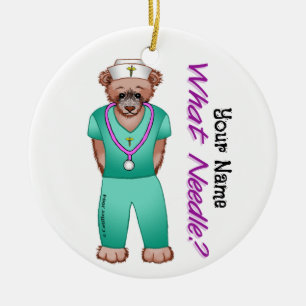 Bear nurse  ceramic tree decoration