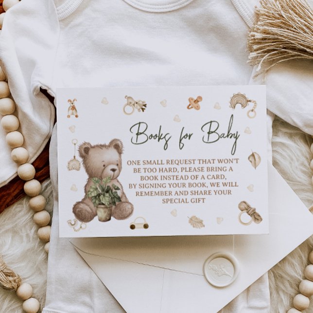Bear Nursery Baby Shower Book Request Enclosure Card (Creator Uploaded)