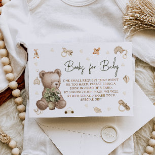 Bear Nursery Cute Baby Shower Book Request Enclosure Card