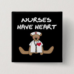 Bear Nurses Have Heart T-shirts and Gifts 15 Cm Square Badge
