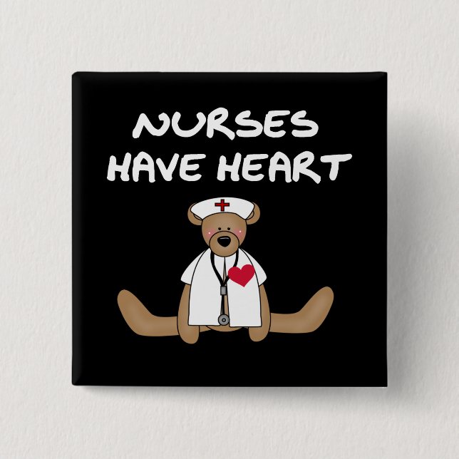 Bear Nurses Have Heart T-shirts and Gifts 15 Cm Square Badge (Front)
