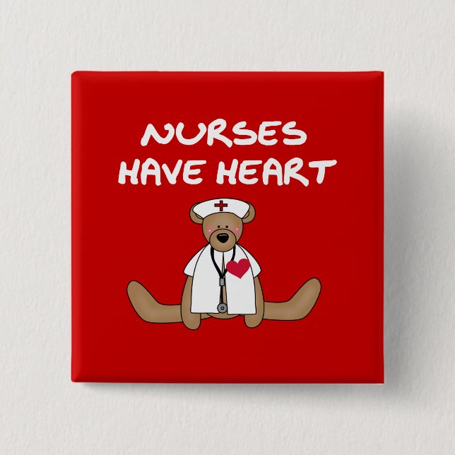 Bear Nurses Have Heart T-shirts and Gifts 15 Cm Square Badge (Front)