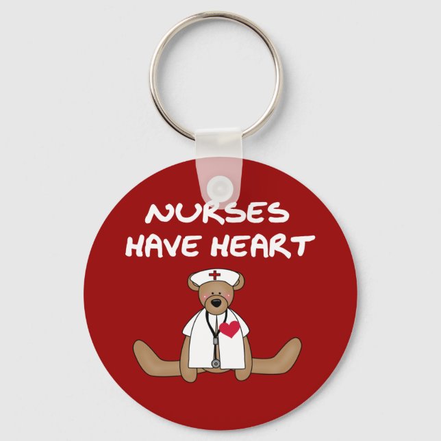 Bear Nurses Have Heart T-shirts and Gifts Key Ring (Front)