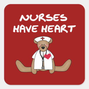 Bear Nurses Have Heart T-shirts and Gifts Square Sticker