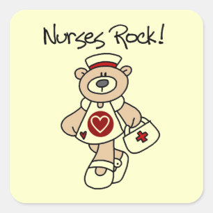 Bear Nurses Rock T-shirts and Gifts Square Sticker