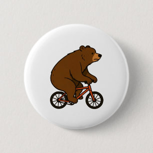 Bear on a Bike – Wild Ride Vibes 6 Cm Round Badge