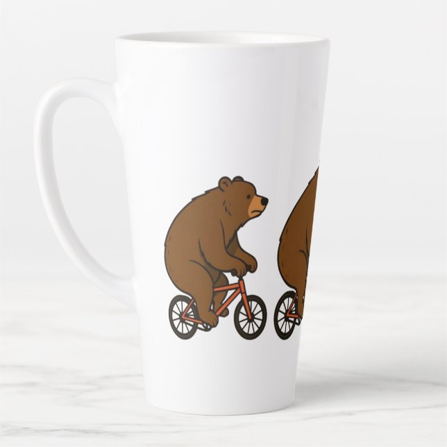 Bear on a Bike – Wild Ride Vibes Latte Mug (Left)