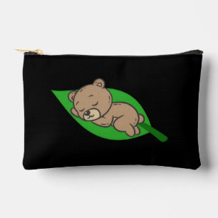 Bear on a Leaf Small Accessory Pouch