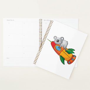 Bear On A Rocket Spiral Planner