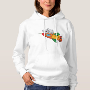 Bear On A Rocket Womens Hoodie