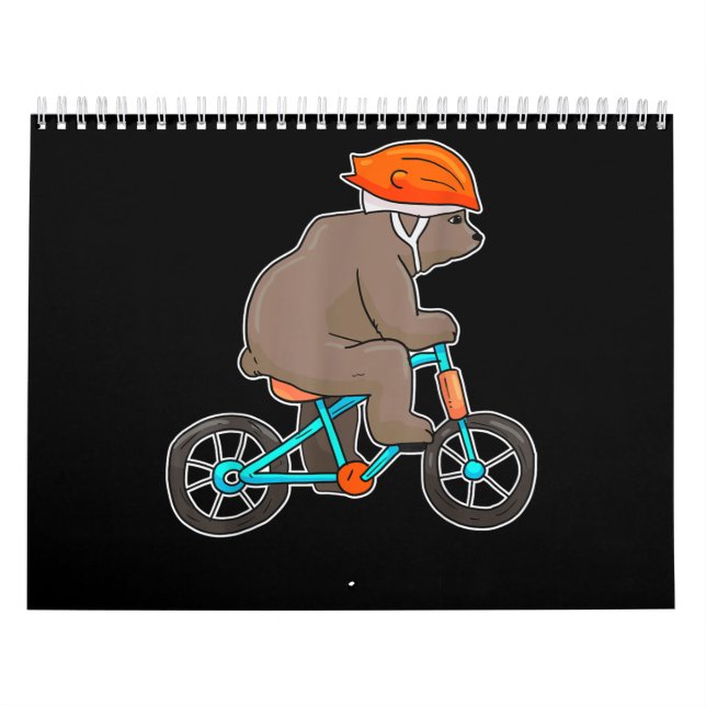 bear on bike bicycle cycling bear calendar (Cover)