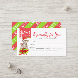 Bear on Christmas gift $250 gift certificate