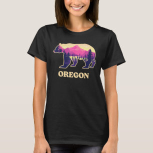 Bear Oregon Vintage Retro Mountains Graphic Or Sou T-Shirt