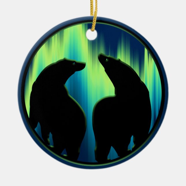 Bear Ornament Personalised Wildlife Art Decoration (Front)