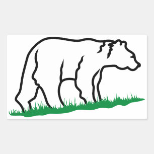Bear Outline Rectangular Sticker