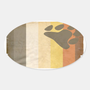 BEAR OVAL STICKER