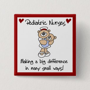Bear Paediatrics Nurses T-shirts and Gifts 15 Cm Square Badge