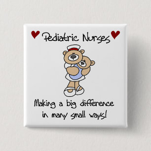 Bear Paediatrics Nurses T-shirts and Gifts 15 Cm Square Badge
