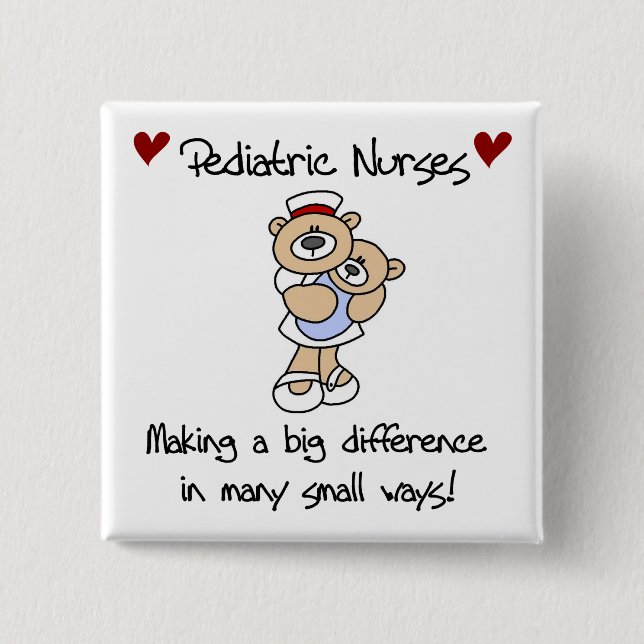 Bear Paediatrics Nurses T-shirts and Gifts 15 Cm Square Badge (Front)