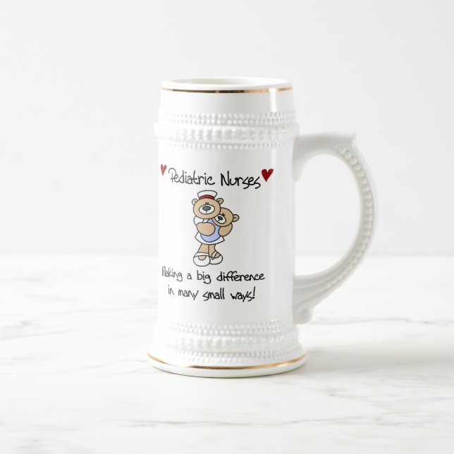 Bear Paediatrics Nurses T-shirts and Gifts Beer Stein (Right)
