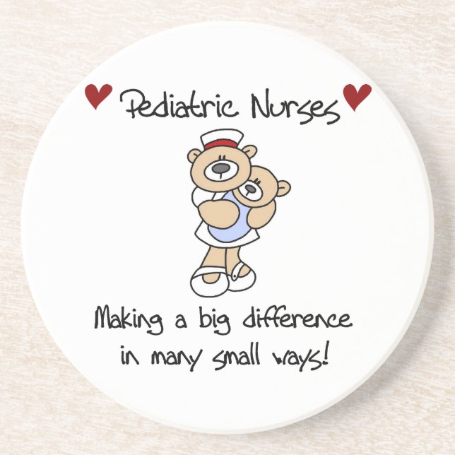 Bear Paediatrics Nurses T-shirts and Gifts Coaster (Front)