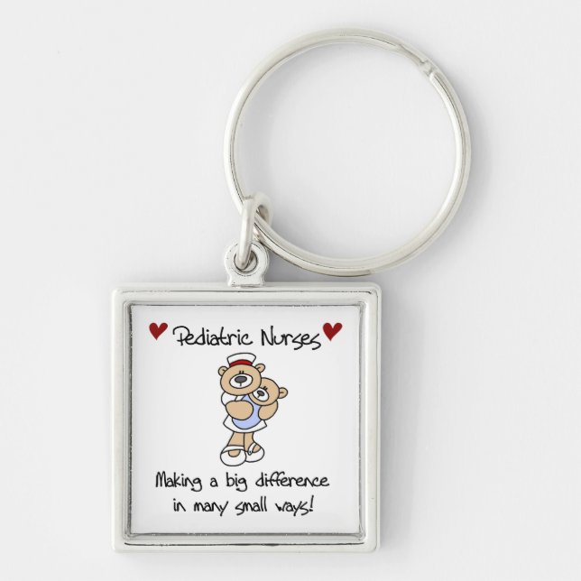 Bear Paediatrics Nurses T-shirts and Gifts Key Ring (Front)