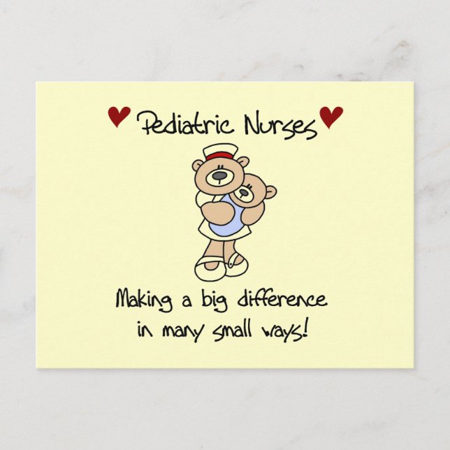 Bear Paediatrics Nurses T-shirts and Gifts Postcard (Front)