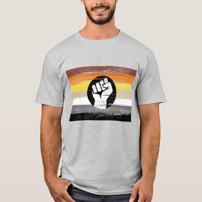 Bear Painted Protest Flag T-Shirt (Front)