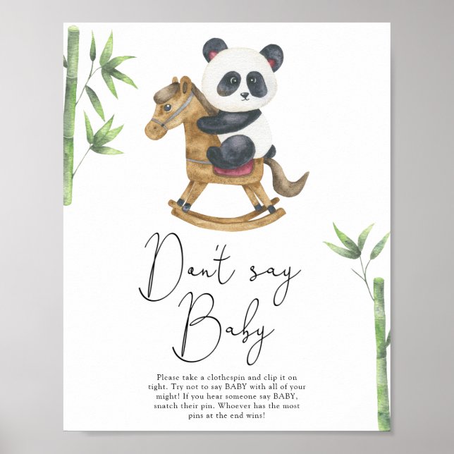 Bear Panda Don't say baby Poster (Front)