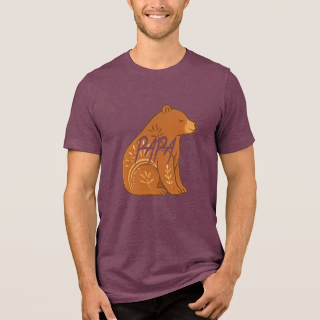 Bear Papa T-Shirt Tri-Blend Shirt (Front)