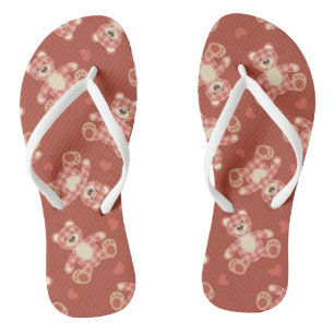 bear patchwork pattern jandals