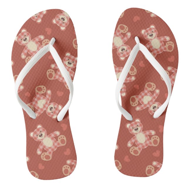 bear patchwork pattern jandals (Footbed)