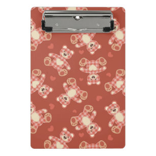 bear patchwork pattern mini clipboard