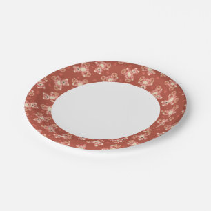 bear patchwork pattern paper plate