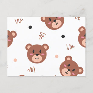 Bear pattern holiday postcard
