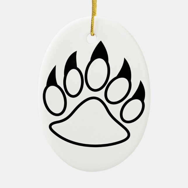 Bear Paw Ceramic Tree Decoration (Front)