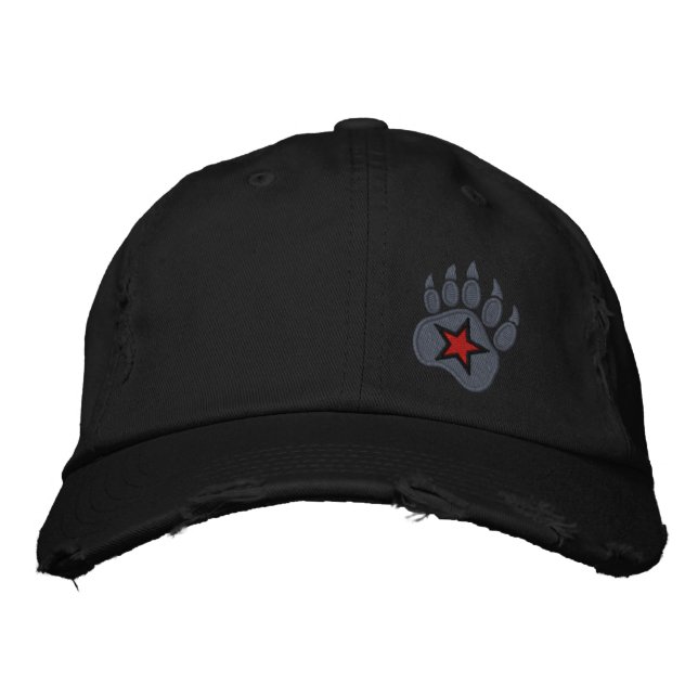 Bear Paw Claws Wild Star Embroidery Embroidered Hat (Front)