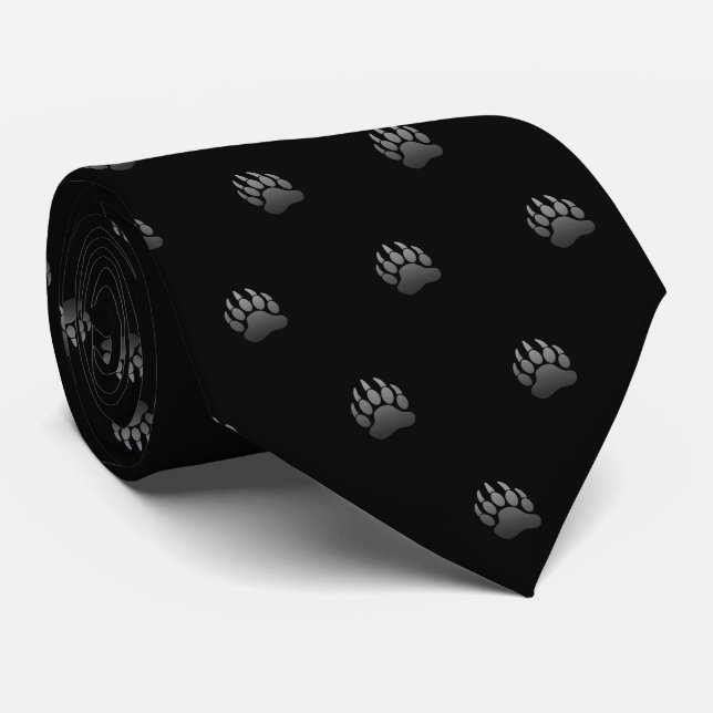 Bear Paw Metallic (Light Gray) Tie (Rolled)